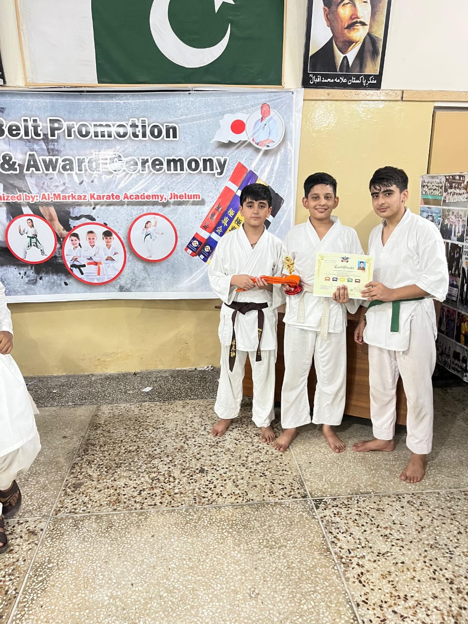 Student receiving belt